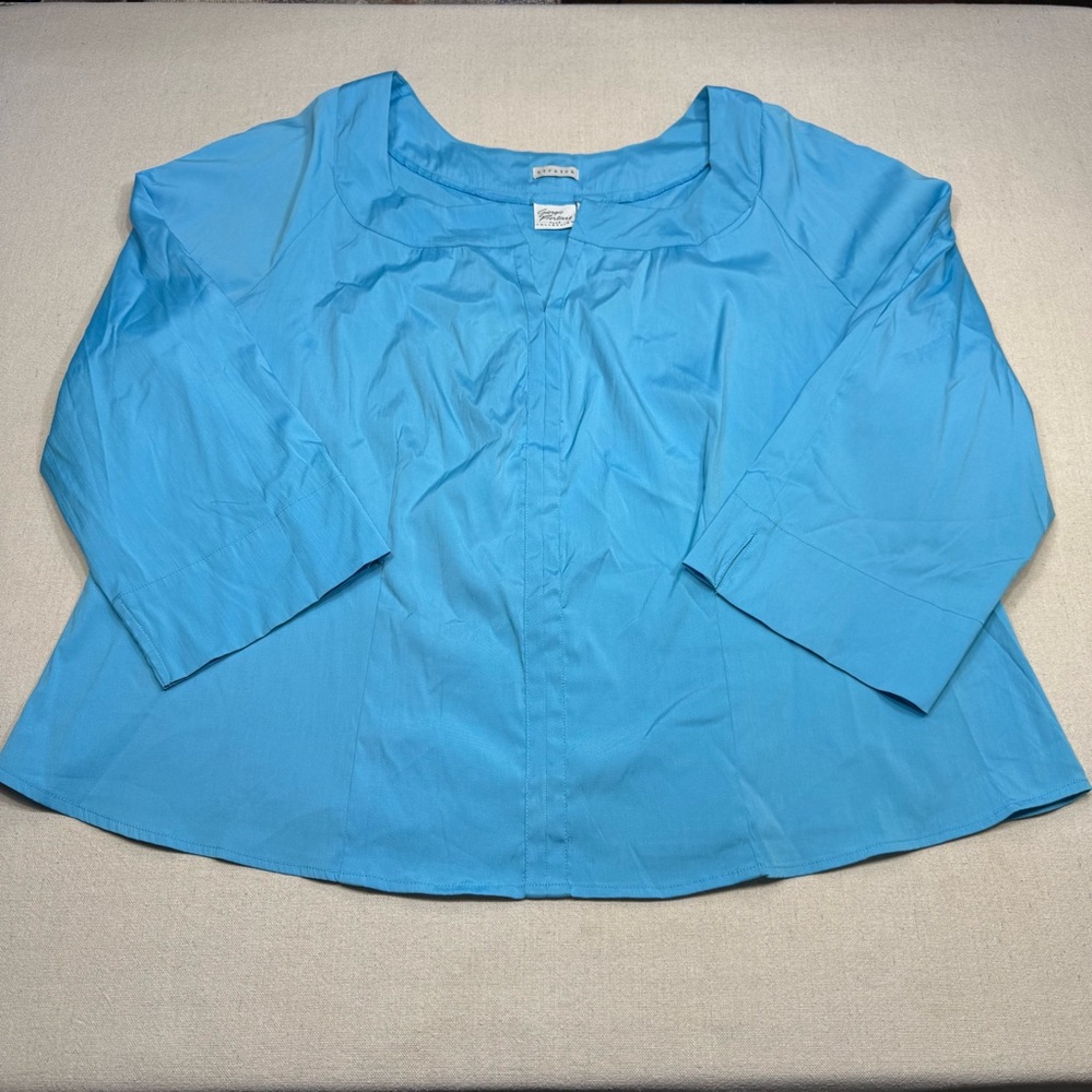 Giorgio Fiorlini Stretch Plus Collection Blue Blouse - Size 22/24W